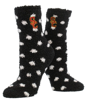 TCK socks USC Trojans / Medium NCAA College Fuzzy Socks For Women & Men, Warm and Cozy Socks Womens Licensed Sock (USC Trojans)