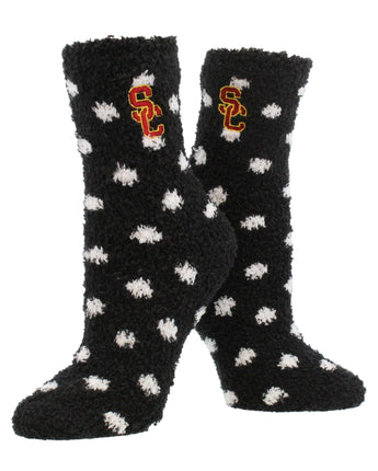TCK socks USC Trojans / Medium NCAA College Fuzzy Socks For Women & Men, Warm and Cozy Socks Womens Licensed Sock (USC Trojans)
