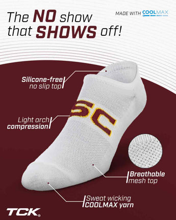 TCK socks USC Trojans / One Size TCK USC Trojans No Show Liner Socks (3-Pack)