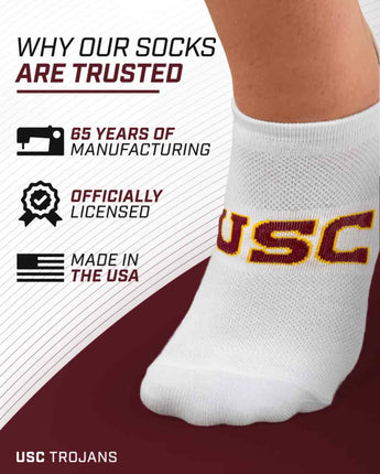 TCK socks USC Trojans / One Size TCK USC Trojans No Show Liner Socks (3-Pack)