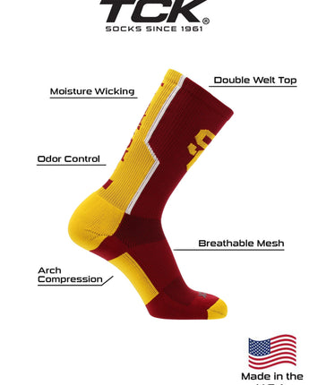 TCK socks USC Trojans Perimeter Crew Socks