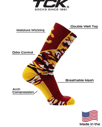 TCK socks USC Trojans Woodland Camo Crew Socks