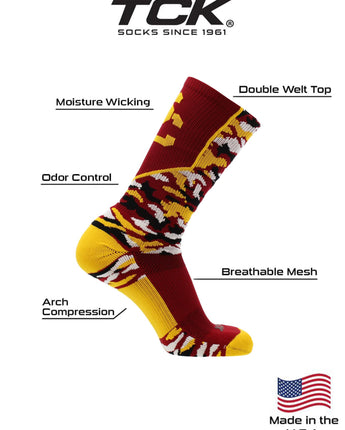TCK socks USC Trojans Woodland Camo Crew Socks