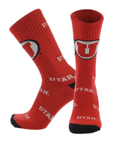 TCK socks Utah Scarlet/Black/White / Large Utah Utes Mayhem Crew Socks (Made in USA)