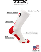 TCK socks Utah Utes Baseline Crew USA Made