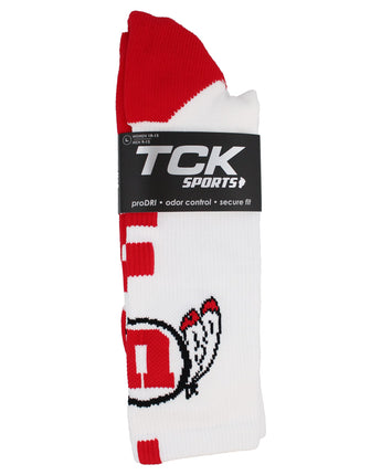 TCK socks Utah Utes Baseline Crew USA Made
