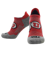 TCK socks Utah Utes / Large Utah Utes Tour No Show Tab Socks - Made in USA