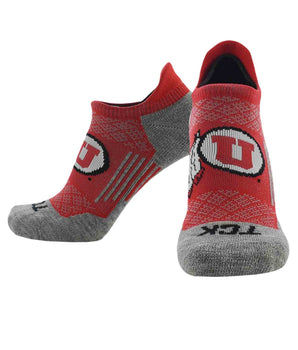 TCK socks Utah Utes / Large Utah Utes Tour No Show Tab Socks - Made in USA