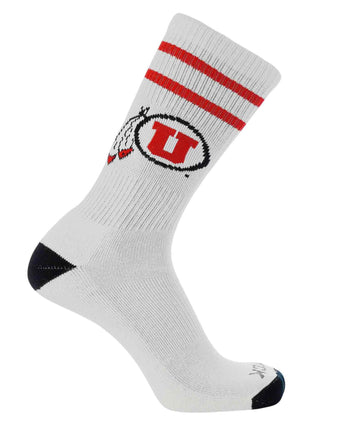 NCAA Vintage College Striped Socks - Utah Utes (Large)