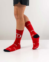 TCK socks Utah Utes Mayhem Crew Socks (Made in USA)