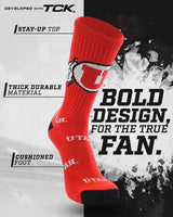TCK socks Utah Utes Mayhem Crew Socks (Made in USA)