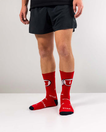 TCK socks Utah Utes Mayhem Crew Socks (Made in USA)