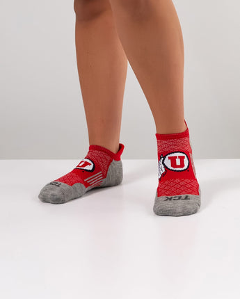 TCK socks Utah Utes Tour No Show Tab Socks - Made in USA