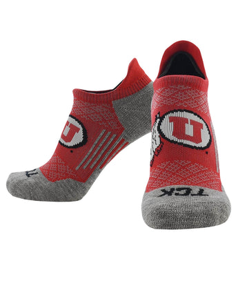 TCK socks Utah Utes Tour No Show Tab Socks - Made in USA