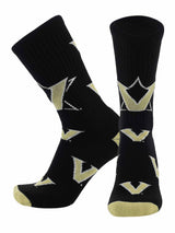 TCK socks Vanderbilt Black/Vegas Gold / Large Vanderbilt Commodores Mayhem Crew Socks (Made in USA)
