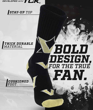 TCK socks Vanderbilt Commodores Mayhem Crew Socks (Made in USA)