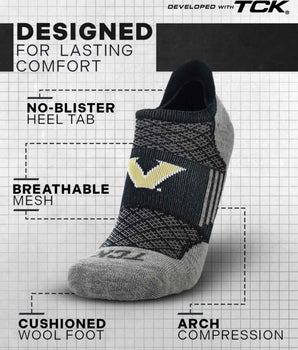 TCK socks Vanderbilt Commodores No Show Tour Socks - Made in USA