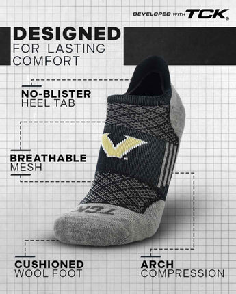 TCK socks Vanderbilt Commodores No Show Tour Socks - Made in USA