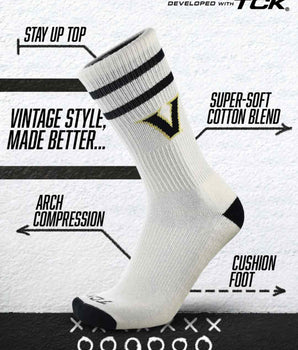 TCK socks Vanderbilt Commodores | Vintage | NCAA Mens and Womens Soft Cotton Sock