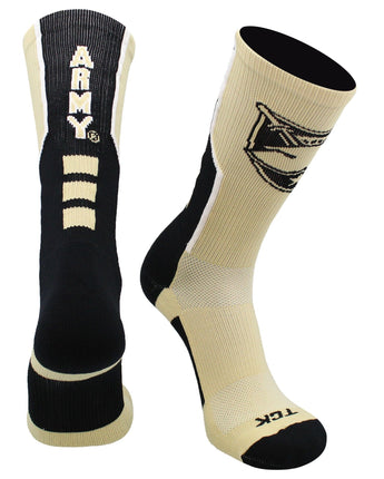 TCK socks Vegas Gold/Black/White / Large Army West Point Socks Black Nights Perimeter Crew