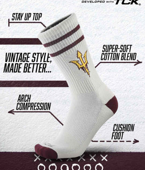 Arizona State Sun Devils | Vintage | NCAA Mens and Womens Soft Cotton Sock