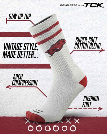 Arkansas Razorbacks | Vintage | NCAA Mens and Womens Soft Cotton Sock
