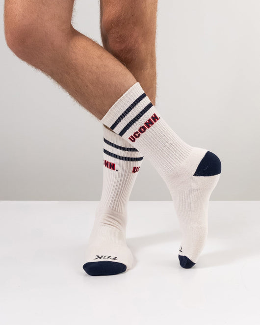 TCK socks Vintage Connecticut Huskies Socks NCAA Socks For Men and Womens Soft Cotton Sock