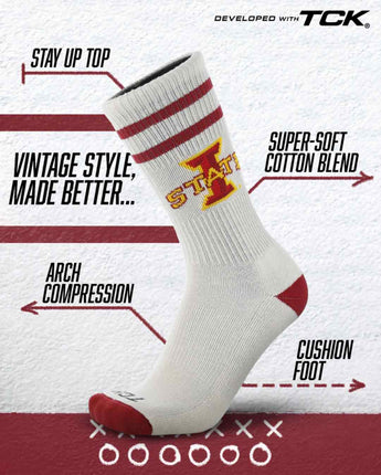 Iowa State Cyclones | Vintage | NCAA Mens and Womens Soft Cotton Sock