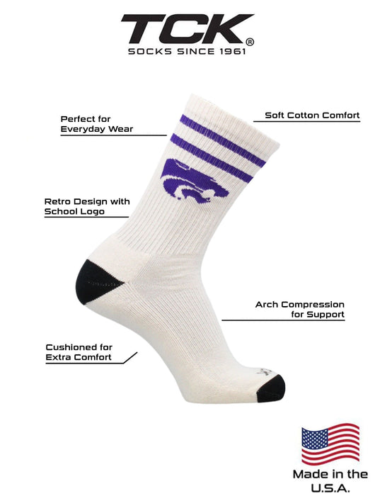 TCK socks Vintage Kansas State Wildcats Socks NCAA Socks For Men and Womens Soft Cotton Sock