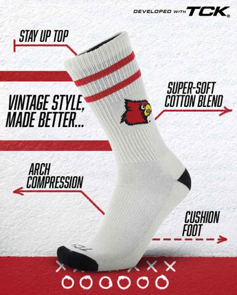 Louisville Cardinals | Vintage | NCAA Mens and Womens Soft Cotton Sock