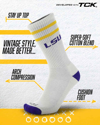 LSU Tigers | Vintage | NCAA Mens and Womens Soft Cotton Sock