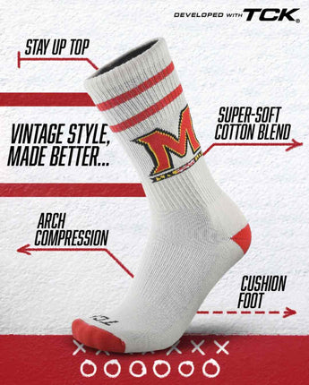 Maryland Terrapins | Vintage | NCAA Mens and Womens Soft Cotton Sock