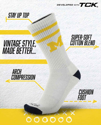 Michigan Wolverines | Vintage | NCAA Mens and Womens Soft Cotton Sock