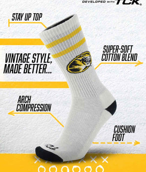 Missouri Tigers | Vintage | NCAA Mens and Womens Soft Cotton Sock