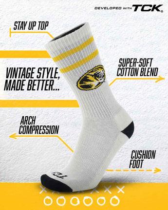 Missouri Tigers | Vintage | NCAA Mens and Womens Soft Cotton Sock