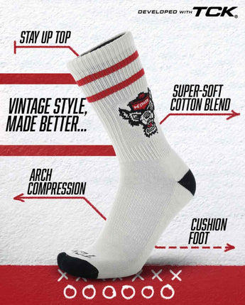NC State Wolfpack | Vintage | NCAA Mens and Womens Soft Cotton Sock