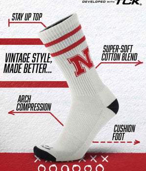 Nebraska Cornhuskers | Vintage | NCAA Mens and Womens Soft Cotton Sock