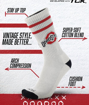 TCK socks Vintage Ohio State Buckeyes Socks NCAA Socks For Men and Womens Soft Cotton Sock
