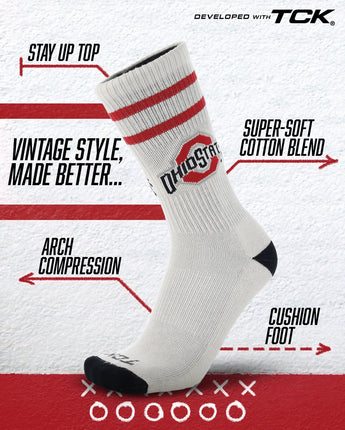 TCK socks Vintage Ohio State Buckeyes Socks NCAA Socks For Men and Womens Soft Cotton Sock