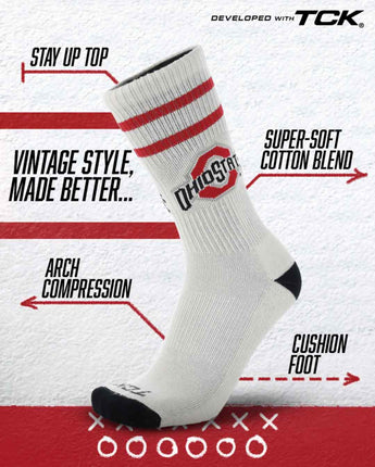 Ohio State Buckeyes | Vintage | NCAA Mens and Womens Soft Cotton Sock