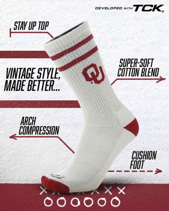 Oklahoma Sooners | Vintage | NCAA Mens and Womens Soft Cotton Sock