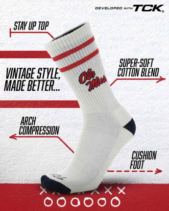 Ole Miss Rebels | Vintage | NCAA Mens and Womens Soft Cotton Sock