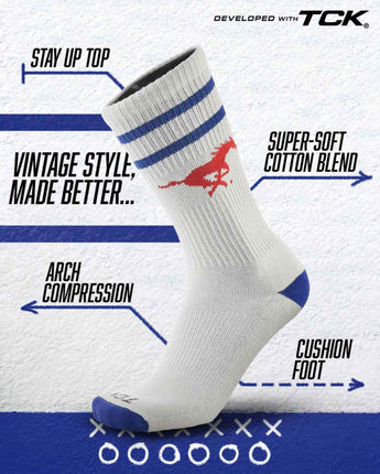 SMU Mustangs | Vintage | NCAA Mens and Womens Soft Cotton Sock