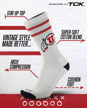Utah Utes | Vintage | NCAA Mens and Womens Soft Cotton Sock