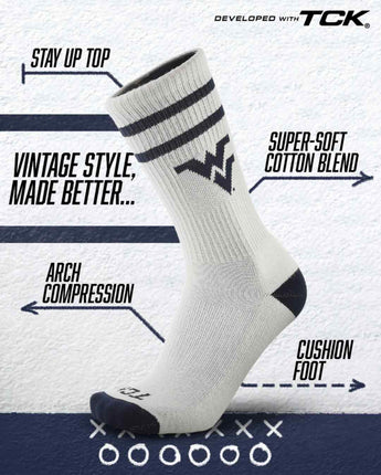 West Virginia Mountaineers | Vintage | NCAA Mens and Womens Soft Cotton Sock