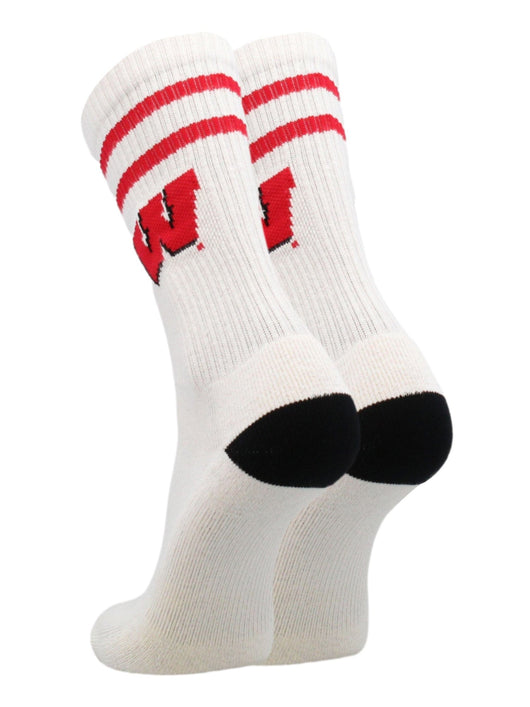 TCK socks Vintage Wisconsin Badgers Socks NCAA Socks For Men and Womens Soft Cotton Sock