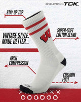 Wisconsin Badgers | Vintage | NCAA Mens and Womens Soft Cotton Sock