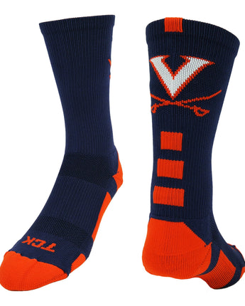TCK socks Virginia Cavaliers Baseline Crew USA Made