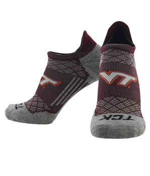 TCK socks Virginia Tech Hokies / Large Virginia Tech Hokies Tour No Show Tab Socks - Made in USA