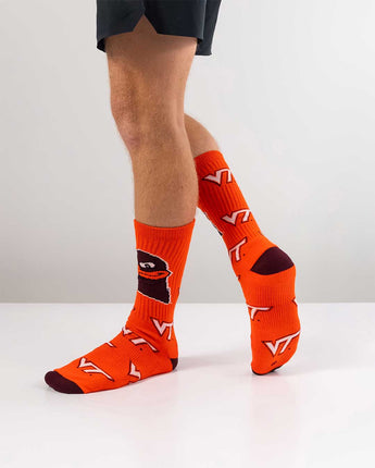 TCK socks Virginia Tech Hokies Mayhem Crew Socks (Made in USA)
